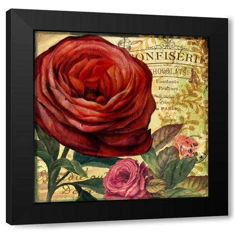 Rouge From the Garden IV Black Modern Wood Framed Art Print with Double Matting by Art Licensing Studio