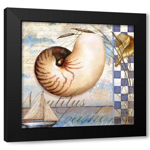 Shell Dreams 2 Black Modern Wood Framed Art Print by Art Licensing Studio