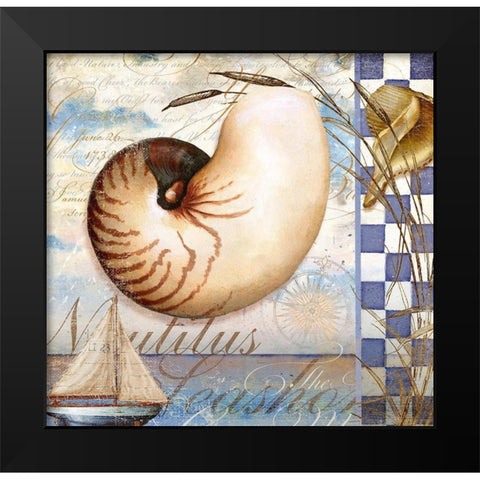 Shell Dreams 2 Black Modern Wood Framed Art Print by Art Licensing Studio