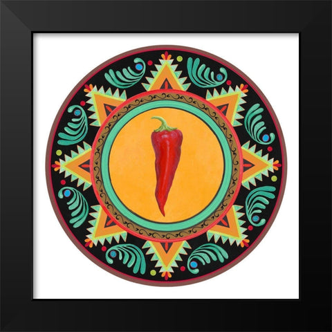 Talavera Tex-mex 1 Black Modern Wood Framed Art Print by Art Licensing Studio