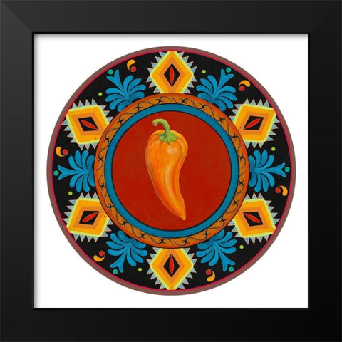 Talavera Tex-mex II Black Modern Wood Framed Art Print by Art Licensing Studio