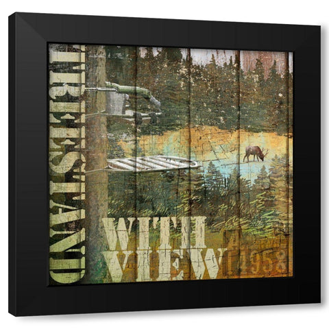 Stand With View Black Modern Wood Framed Art Print with Double Matting by Art Licensing Studio