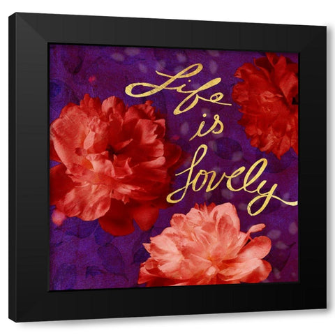 Flowersay 1 Black Modern Wood Framed Art Print by Art Licensing Studio