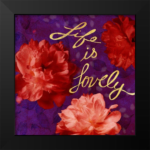 Flowersay 1 Black Modern Wood Framed Art Print by Art Licensing Studio