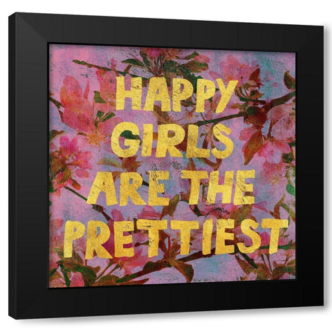 Flowersay 2 Black Modern Wood Framed Art Print by Art Licensing Studio