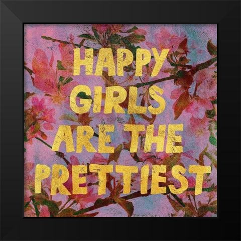 Flowersay 2 Black Modern Wood Framed Art Print by Art Licensing Studio