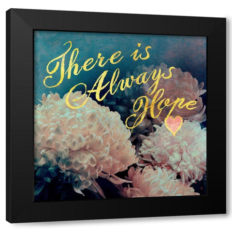 Flowersay 3 Black Modern Wood Framed Art Print by Art Licensing Studio