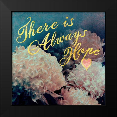 Flowersay 3 Black Modern Wood Framed Art Print by Art Licensing Studio