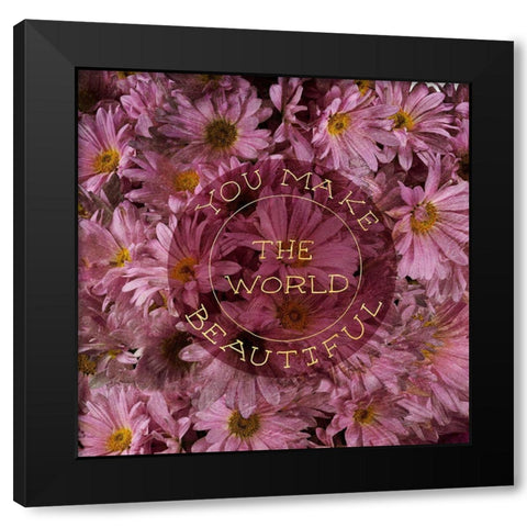Flowersay 4 Black Modern Wood Framed Art Print by Art Licensing Studio