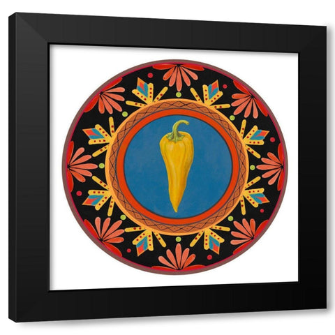 Talavera Tex-mex III Black Modern Wood Framed Art Print by Art Licensing Studio