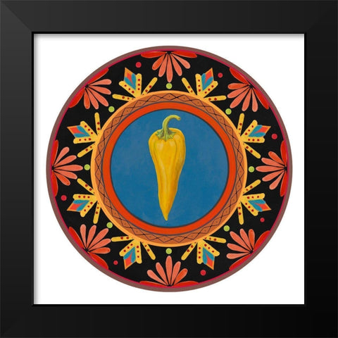 Talavera Tex-mex III Black Modern Wood Framed Art Print by Art Licensing Studio
