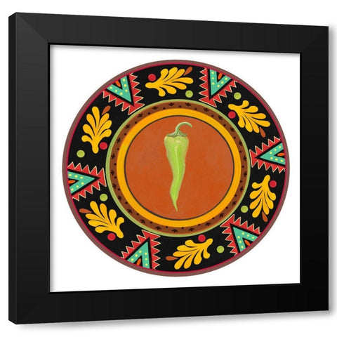 Talavera Tex-mex IV Black Modern Wood Framed Art Print by Art Licensing Studio