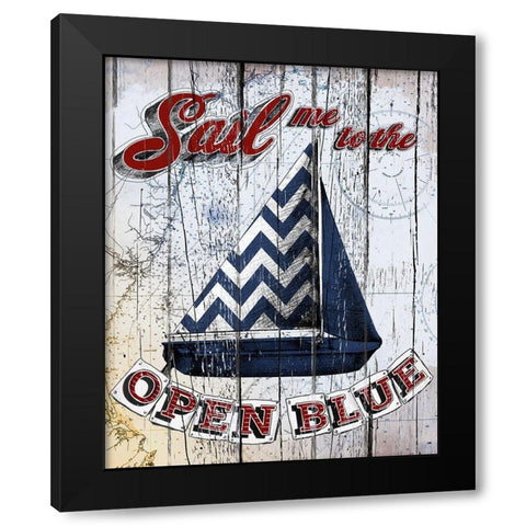 Sail Me Black Modern Wood Framed Art Print with Double Matting by Art Licensing Studio