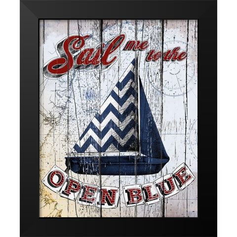 Sail Me Black Modern Wood Framed Art Print by Art Licensing Studio