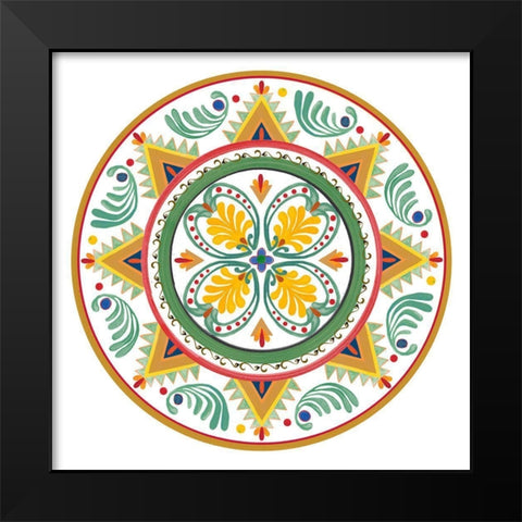 Talavera de Moda 1 Black Modern Wood Framed Art Print by Art Licensing Studio