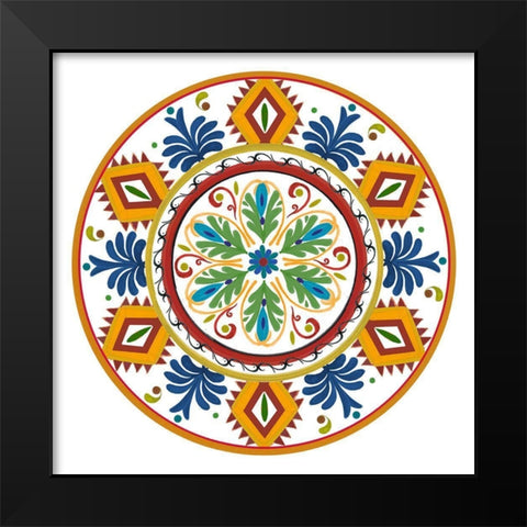 Talavera de Moda II Black Modern Wood Framed Art Print by Art Licensing Studio
