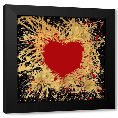 Heart of Gold 1 Black Modern Wood Framed Art Print with Double Matting by Art Licensing Studio