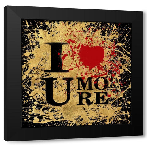 Heart of Gold II Black Modern Wood Framed Art Print with Double Matting by Art Licensing Studio