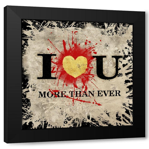 Heart of Gold III Black Modern Wood Framed Art Print with Double Matting by Art Licensing Studio