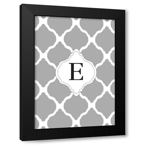 E Black Modern Wood Framed Art Print with Double Matting by Art Licensing Studio