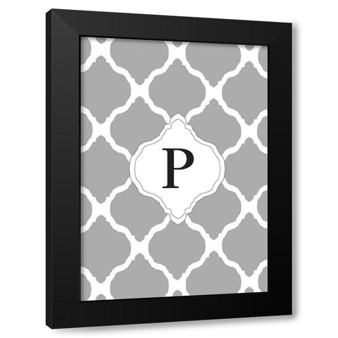 P Black Modern Wood Framed Art Print with Double Matting by Art Licensing Studio