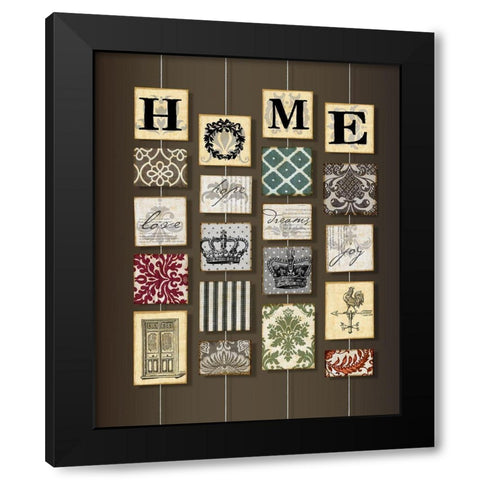 Home on strings Black Modern Wood Framed Art Print by Art Licensing Studio