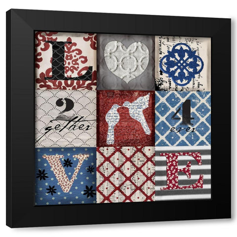 9 Love RWB Black Modern Wood Framed Art Print with Double Matting by Art Licensing Studio