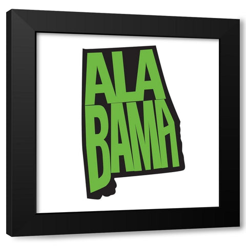 Alabama Black Modern Wood Framed Art Print by Art Licensing Studio