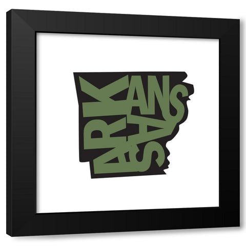 Arkansas Black Modern Wood Framed Art Print by Art Licensing Studio