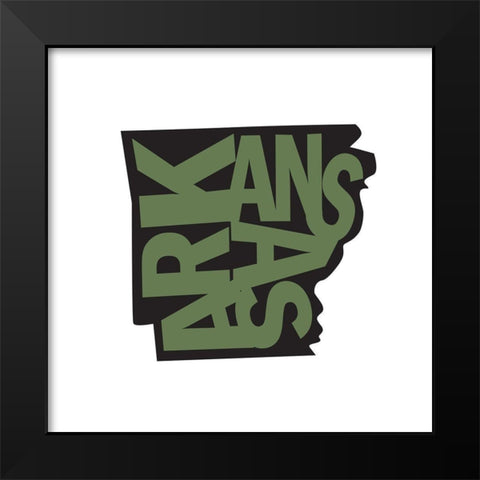 Arkansas Black Modern Wood Framed Art Print by Art Licensing Studio