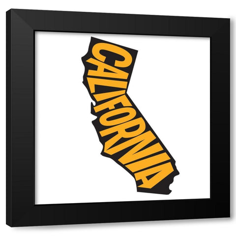California Black Modern Wood Framed Art Print with Double Matting by Art Licensing Studio