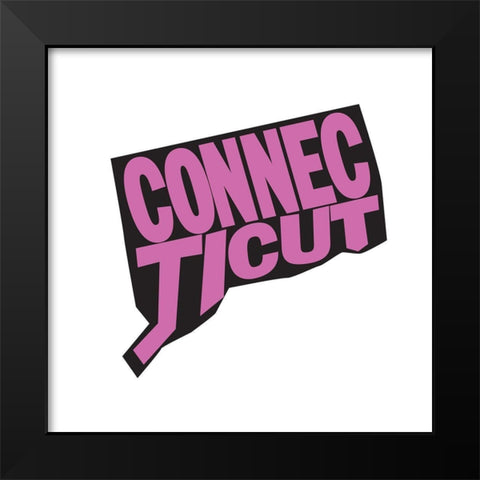 Connecticut Black Modern Wood Framed Art Print by Art Licensing Studio