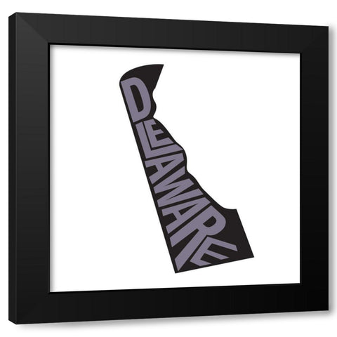Delaware Black Modern Wood Framed Art Print with Double Matting by Art Licensing Studio