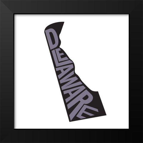 Delaware Black Modern Wood Framed Art Print by Art Licensing Studio