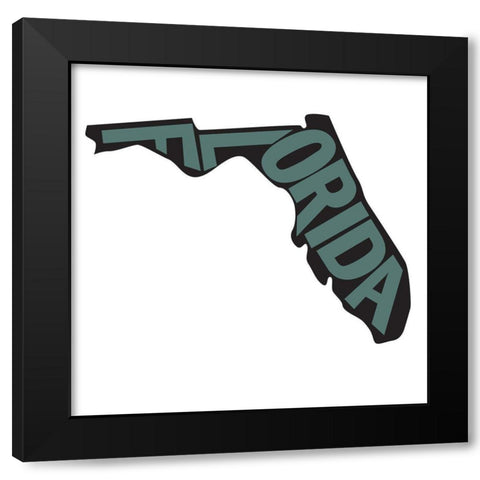 Florida Black Modern Wood Framed Art Print by Art Licensing Studio