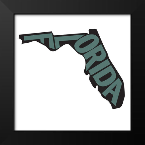 Florida Black Modern Wood Framed Art Print by Art Licensing Studio