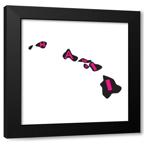 Hawaii Black Modern Wood Framed Art Print with Double Matting by Art Licensing Studio