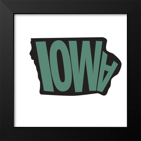 Iowa Black Modern Wood Framed Art Print by Art Licensing Studio
