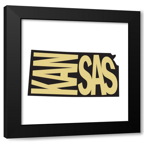 Kansas Black Modern Wood Framed Art Print by Art Licensing Studio