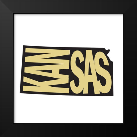 Kansas Black Modern Wood Framed Art Print by Art Licensing Studio