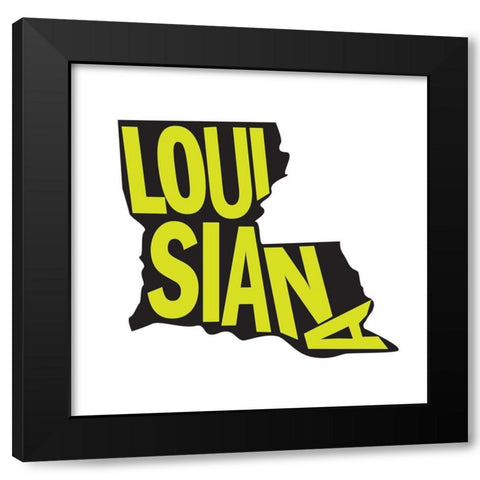 Louisiana Black Modern Wood Framed Art Print by Art Licensing Studio