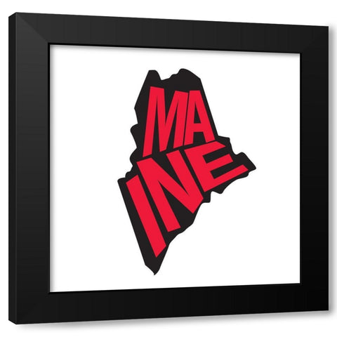 Maine Black Modern Wood Framed Art Print with Double Matting by Art Licensing Studio