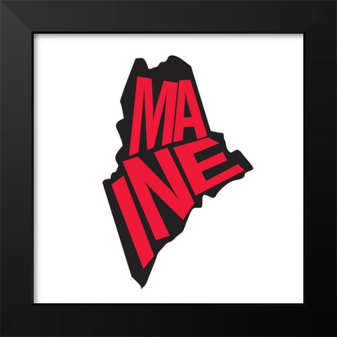 Maine Black Modern Wood Framed Art Print by Art Licensing Studio