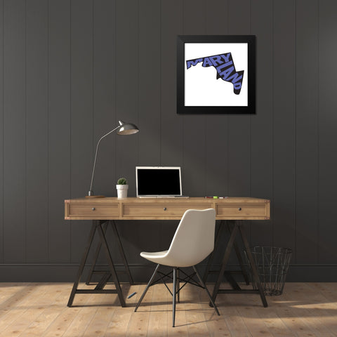Maryland Black Modern Wood Framed Art Print by Art Licensing Studio