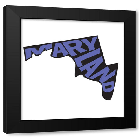 Maryland Black Modern Wood Framed Art Print by Art Licensing Studio