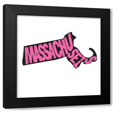 Massachusetts Black Modern Wood Framed Art Print with Double Matting by Art Licensing Studio
