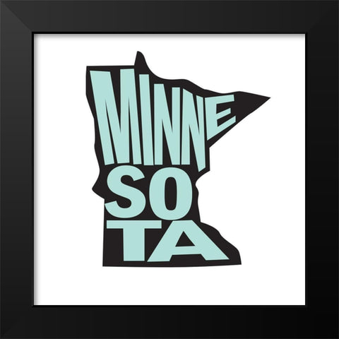 Minnesota Black Modern Wood Framed Art Print by Art Licensing Studio