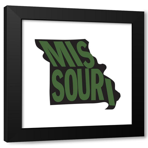 Missouri Black Modern Wood Framed Art Print with Double Matting by Art Licensing Studio