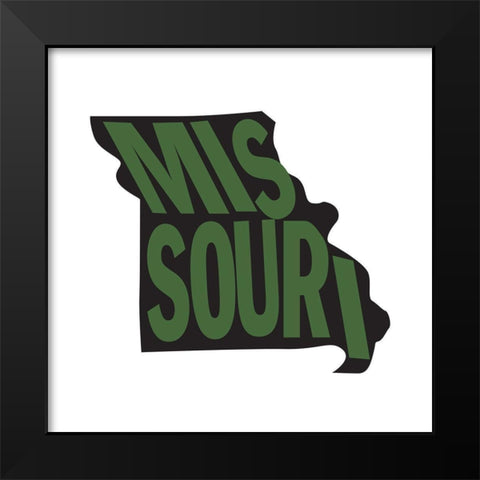 Missouri Black Modern Wood Framed Art Print by Art Licensing Studio