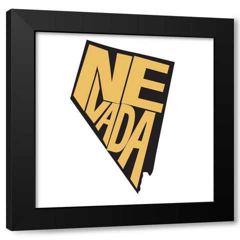 Nevada Black Modern Wood Framed Art Print with Double Matting by Art Licensing Studio
